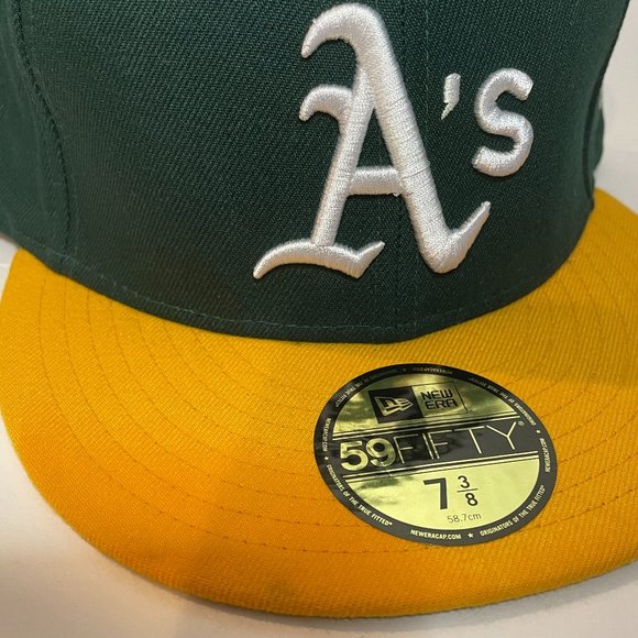 Oakland A's New Era Home Authentic On-Field 59FIFTY Fitted Hat 7 3/8 See Photos - Picture 3 of 9